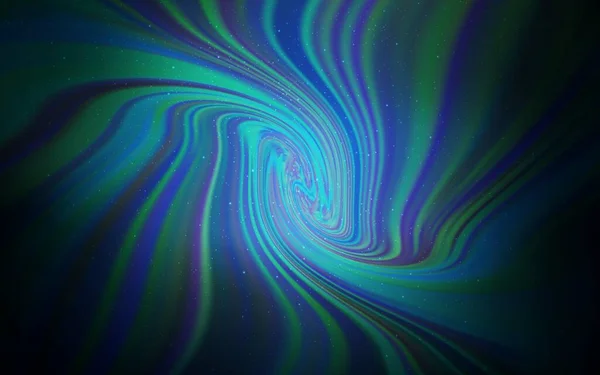 銀河系の星とダークブルーのベクトル背景 明るい天文学者の星と輝く色のイラスト 未来的な広告 小冊子のパターン — ストックベクタ