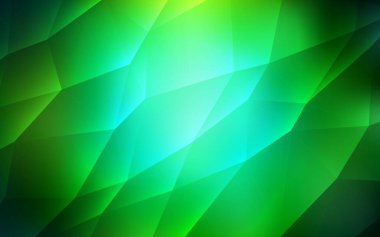 Çokgen biçiminde koyu yeşil vektör deseni. Renkli üçgenli modern soyut illüstrasyon. İniş sayfası için modern şablon.