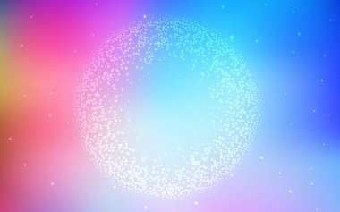 Galaksi yıldızlı Light Multicolor vektör arka planı. Soyut şablonda gökyüzü yıldızlarıyla parlayan illüstrasyon. Reklamınız, posteriniz, afişiniz için en iyi tasarım.