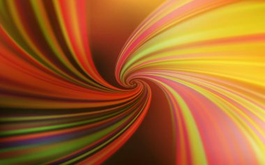 Bükülmüş çizgileri olan hafif turuncu vektör arkaplanı. Renkli çizgileri ve şekilleri olan bir örnek. İş tasarımınız için soyut biçim.