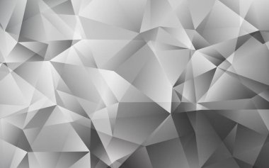 Açık gri vektör çokgen arkaplanı. Origami stilinde gradyan ile yaratıcı geometrik illüstrasyon. İş tasarımınız için yepyeni bir tarz.
