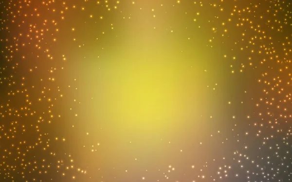 Dunkelgrüner Gelber Vektorhintergrund Mit Astronomischen Sternen Raumsterne Auf Verschwommenem Abstrakten — Stockvektor