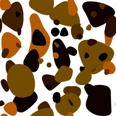 Koyu yeşil, sarı vektörsüz küreler. Parlak renkli soyut çemberlerin olduğu bir resim. Moda kumaş ve duvar kağıtları için desen.