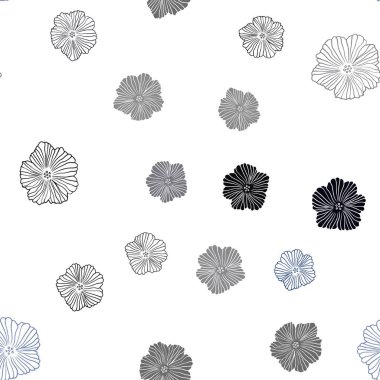 Koyu mavi vektör, çiçekli karalama düzeni. Çiçekli modern soyut illüstrasyon. Kartvizitler, web siteleri için şablon.