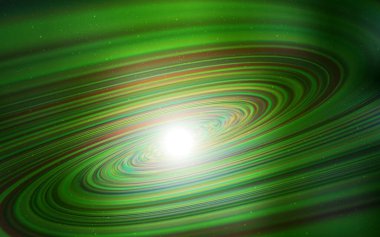 Galaksi yıldızlı açık yeşil vektör arka planı. Renkli kozmik yıldızlı soyut çizimler. Kozmik arkaplanlar için şablon.