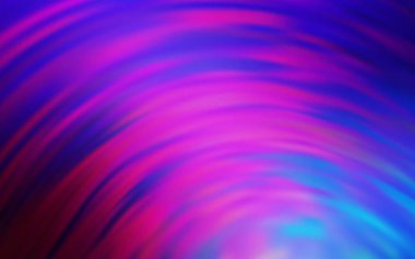 Açık Pembe, eğri çizgileri olan mavi vektör arkaplan. Eğilimli soyut bir çizim. İşiniz için en renkli tasarım..