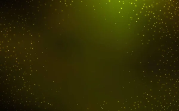 Dunkelgrüne Gelbe Vektorstruktur Mit Milchstraßensternen Leuchtende Illustration Mit Himmelssternen Auf — Stockvektor