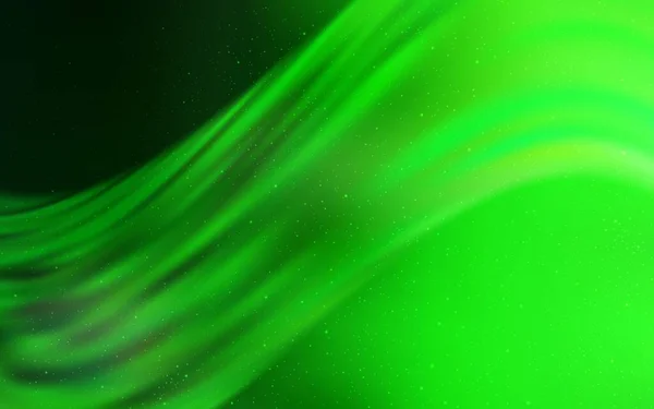 Hellgrünes Vektormuster Mit Sternen Nachthimmel Leuchtende Illustration Mit Himmelssternen Auf — Stockvektor