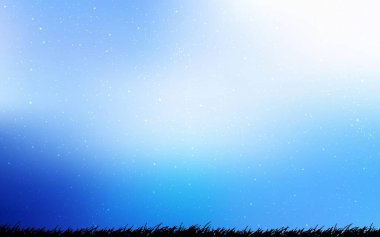 Kozmik yıldızlarla ışık Mavisi vektör düzeni. Bulanık dekoratif tasarım galaksi yıldızlarıyla basit bir stilde. Astronomi web siteleri için desen.