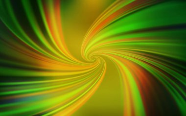 Açık yeşil, kıvrımlı çizgileri olan sarı vektör deseni. Renkli çizgileri ve şekilleri olan bir örnek. Marka kitabı için şık bir desen.