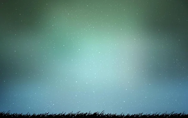 Bleu Clair Fond Vectoriel Vert Avec Des Étoiles Astronomiques Illustration — Image vectorielle