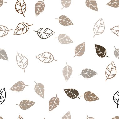 Koyu turuncu vektör yapraklı soyut arkaplan. Bulanık arkaplanda, gradyanı olan yapraklar. Kumaş ve duvar kağıtlarının dizaynı için desen.