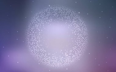 Uzay yıldızlı açık mor vektör şablonu. Parlak astronomik yıldızlı parlak renkli çizimler. Kozmik arkaplanlar için şablon.