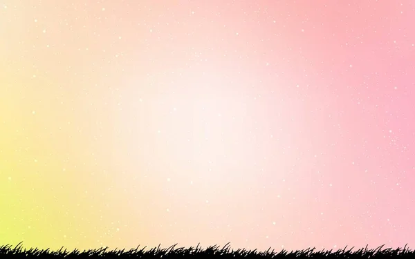 Светло Оранжевый Векторный Фон Звездами Галактики Сияющая Цветная Иллюстрация Яркими — стоковый вектор