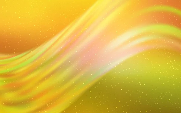 Lichtgroen Gele Vectorlay Out Met Kosmische Sterren Wazig Decoratief Ontwerp — Stockvector