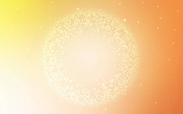 明るいオレンジのベクトル背景と天文学的な星 抽象的なテンプレート上の空の星と輝くイラスト ポスター バナーに最適なデザイン — ストックベクタ