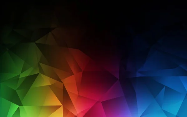 Тёмный Многоцветный Вектор Сияющий Треугольным Фоном Творческая Иллюстрация Полутоновом Стиле — стоковый вектор