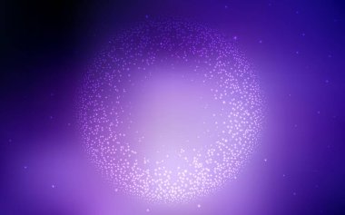 Koyu mor, astronomik yıldızlı pembe vektör arkaplan. Renkli kozmik yıldızlı soyut çizimler. Fütürist reklamlar ve kitapçıklar için şablon.