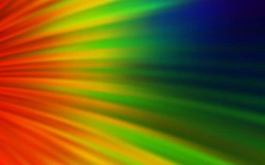 Eğri çizgileri olan koyu renkli vektör düzeni. Kavisli çizgilerden oluşan parlak bir illüstrasyon. Tasarımınız için renkli dalga deseni.