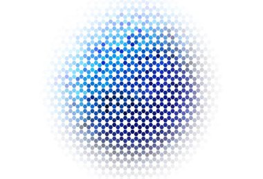 Açık Pembe, altıgen şeklinde mavi vektör şablonu. Bulanık yüzeyde renkli altıgenlerin çizimi. Duvar kağıtlarının dokusu için desen.