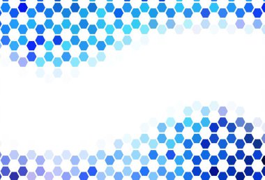 Altıgenli hafif Mavili vektör arkaplanı. Altıgenli soyut bir tasarım. Reklamınız için bir kalıp, kitapçıklar.