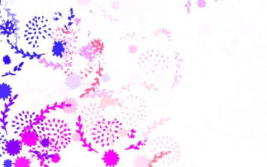 Açık mavi, kırmızı vektör doğal arkaplan çiçekli soyut çizim ve karalama tarzı çiçekler. İş tasarımınız için yepyeni bir tarz.