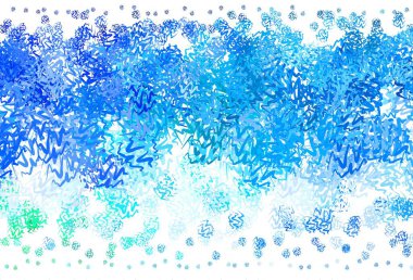 Açık mavi, eğri çizgileri olan yeşil vektör arkaplan. Basit bir şekilde yepyeni renkli bir tasvir. Marka kitabı için şık bir desen.