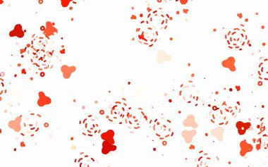 Soyut şekilli açık kırmızı vektör arkaplanı. Modern tarzda değişen renkli kaotik formlar. Duvar kağıtları için zarif tasarım.