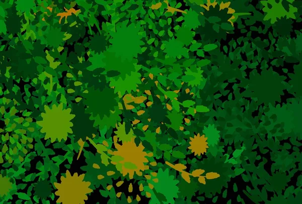深绿色 黄色的矢量背景与孟菲斯的形状 现代抽象的图解与彩色的随机形式 简单地设计你的网站 — 图库矢量图片