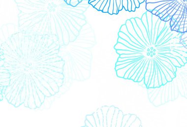 Koyu yeşil vektör karalama desenli yapraklar. Beyaz arka planda gradyanı olan çiçekler. İş tasarımınız için yepyeni bir tarz.