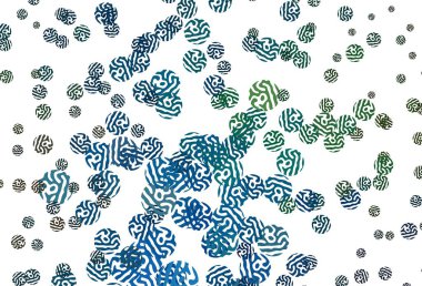 Açık mavi, soyut şekilli yeşil vektör dokusu. Soyut tarzda rengarenk gradyan şekilleri olan bir resim. İşiniz için en iyi akıllı tasarım.