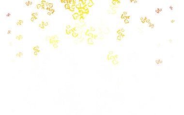 Açık Kırmızı, sarı vektör arkaplan ve tatlı kalpler. Soyut illüstrasyonda güzel kutlama tarzı kalpler. Sevgililer Günü 'nü kutlamak için tasarım.