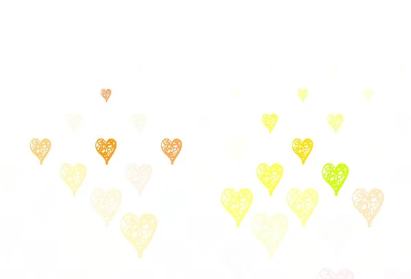 Rosa Claro Padrão Vetor Verde Com Corações Coloridos Ilustração Brilhante — Vetor de Stock