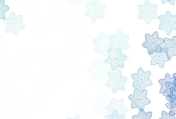 Светлый Синий Векторный Фон Цветами Красочная Иллюстрация Цветами Стиле Каракулей — стоковый вектор