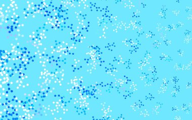 Yapay zeka verileriyle hafif BLUE vektör arkaplanı. Soyut şablondaki yapay zeka şekilleriyle parlayan illüstrasyon. Poster ve teknoloji sembolü.