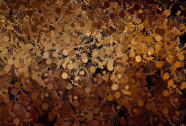 Rastgele şekilli koyu sarı vektör deseni. Modern tarzda değişen renkli kaotik formlar. Bir cep telefonu için arka plan.