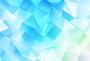 Açık mavi, yeşil vektör üçgen arkaplan. Üçgenli renkli soyut çizimler. Dizaynınız için üçgen desen.