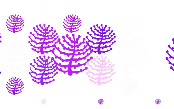 Light Purple Vektor Doodle Hintergrund Mit Ästen Bäumen Illustration Mit — Stockvektor