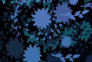 Koyu mavi, soyut şekilli yeşil vektör arkaplan. Rastgele şekillerle soyut tarzda dekoratif tasarım. Web siteniz için basit tasarım.