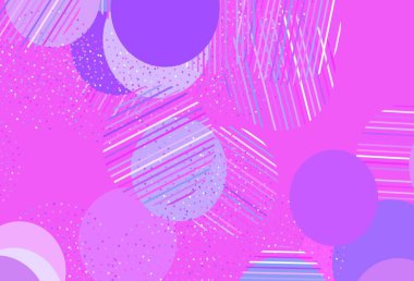 Açık Mor, benekli pembe vektör arkaplan. Bulanık dekoratif tasarım baloncuklu soyut tarzda. Fütürist reklamlar ve kitapçıklar için şablon.