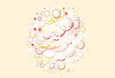 Açık yeşil, diskleri ve çizgileri olan kırmızı vektör dokusu. Soyut tarzda baloncuklu, çizgili dekoratif tasarım. Güzel web siteleri için desen.