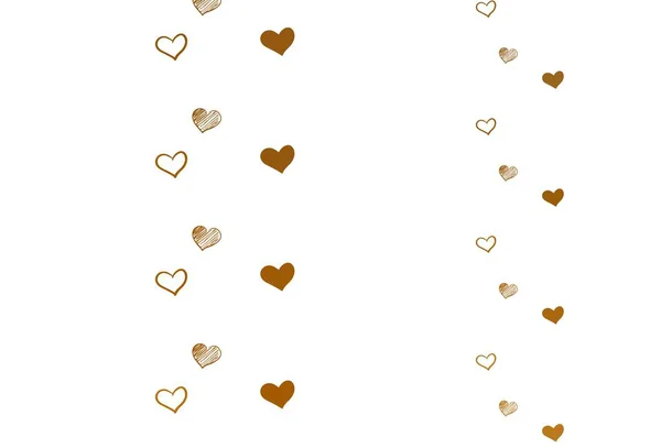 Світло Оранжевий Векторний Фон Сяючими Серцями Ілюстрація Формами Градієнтних Сердець — стоковий вектор