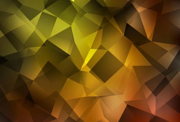 Verde Oscuro Vector Amarillo Brillante Diseño Triangular Ilustración Poligonal Brillante — Vector de stock