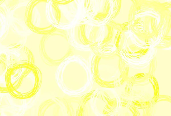 浅绿色 黄色矢量背景与斑点 图解与一组闪亮的彩色抽象圈 未来主义广告的模式 小册子 — 图库矢量图片
