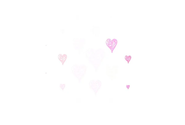 カラフルな心を持つライトピンクのベクトルパターン バレンタインスタイルでグラデーションの心を持つスマートイラスト バレンタインデーを祝うためのデザイン — ストックベクタ