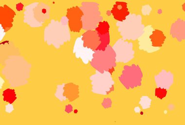 Açık kırmızı, soyut şekilli sarı vektör arkaplan. Soyut tarzda rengarenk gradyan şekilleri olan bir resim. Bir cep telefonu için arka plan.