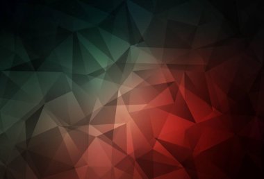 Koyu mavi, kırmızı vektör eğimli şablon. Yarım ton şeklinde, üçgenli yaratıcı illüstrasyon. Dizaynınız için üçgen desen.