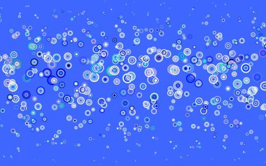 Açık pembe, daire şekilli yeşil vektör düzeni. Parlak renkli soyut çemberlerin olduğu bir resim. Duvar kağıtlarının dokusu için desen.