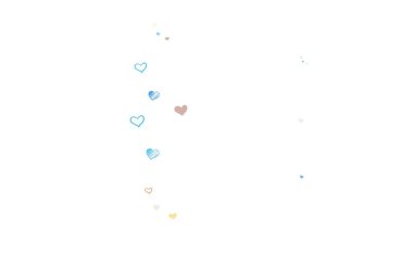 Açık mavi, kalbi olan kırmızı vektör arka plan. Sevgililer günü tarzında gradyan kalpleri olan akıllı bir illüstrasyon. Sevgililer günü ilanı ve kitapçıkları için bir model..