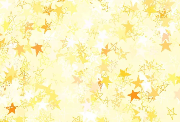 Textura Vectorial Naranja Claro Con Hermosas Estrellas Ilustración Decorativa Brillante — Archivo Imágenes Vectoriales